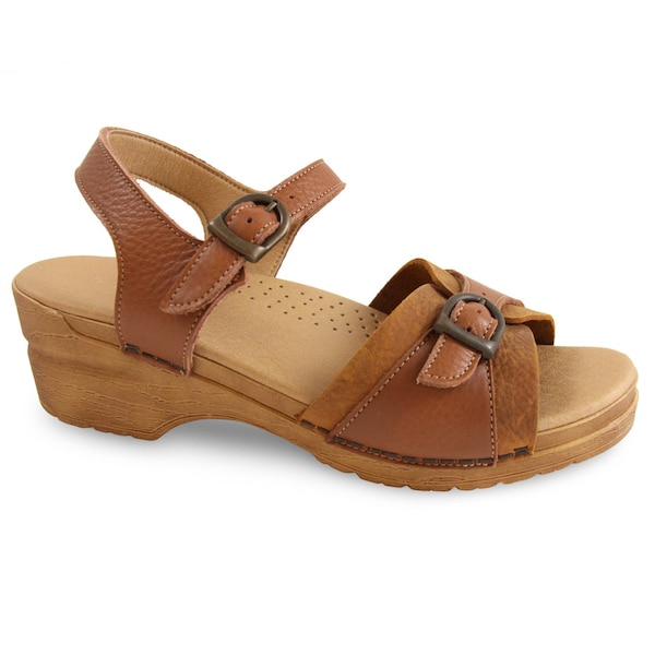 Sanita Sandal, Pebbled/Oiled Leather Upper, Polyurethane Outsole, Chestnut, Size 5.5-6 M 472281-003-37 - main